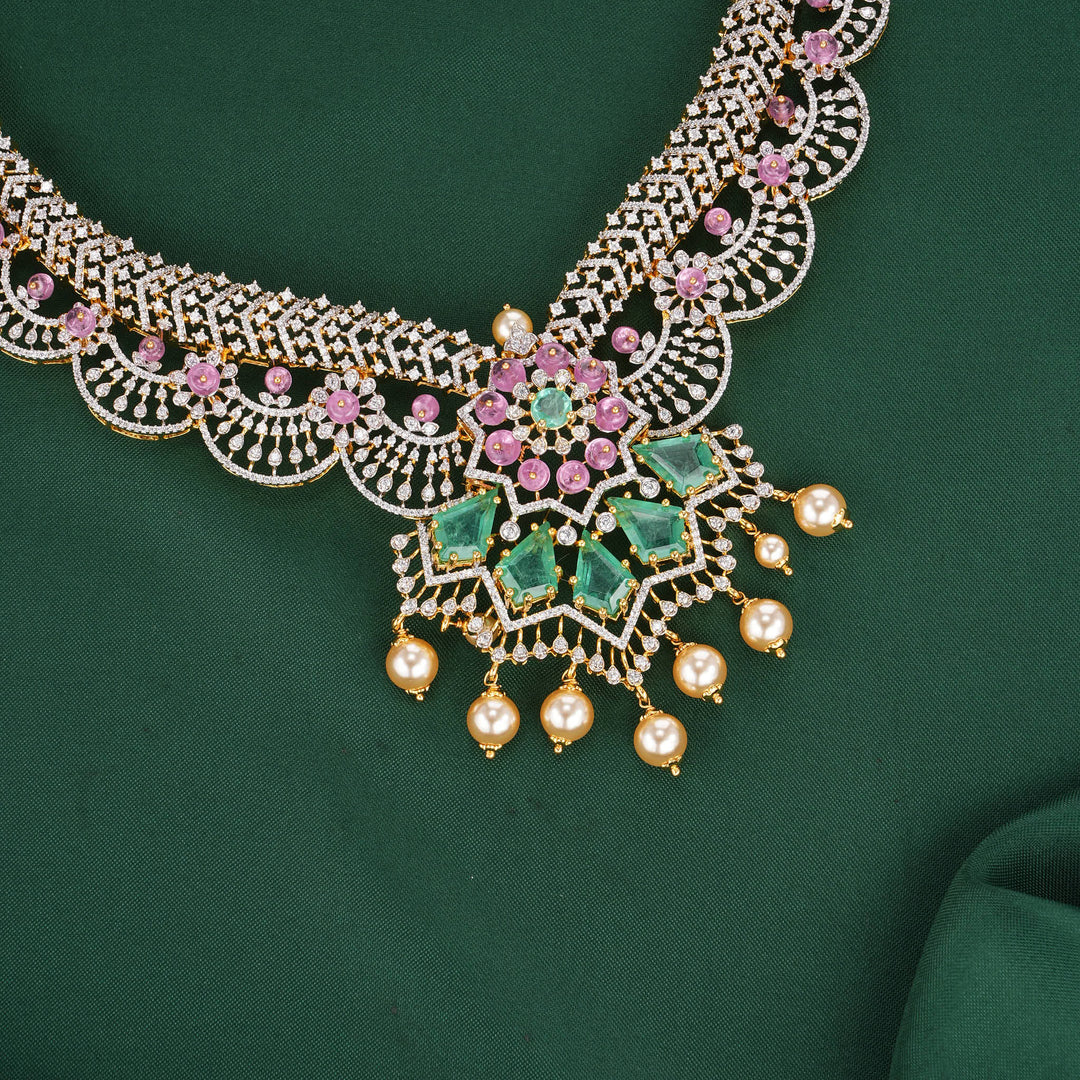 Praanika Diamond Design Necklace Set