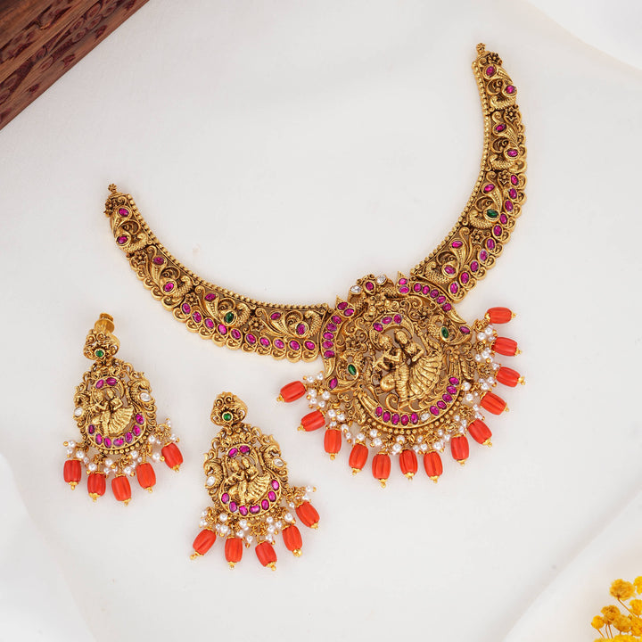 Radha Krishna 3D Spl Short Necklace Set