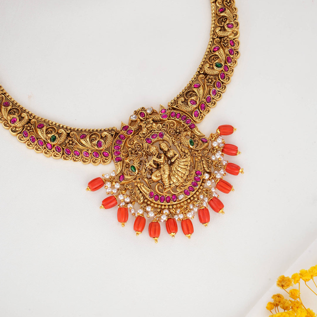 Radha Krishna 3D Spl Short Necklace Set