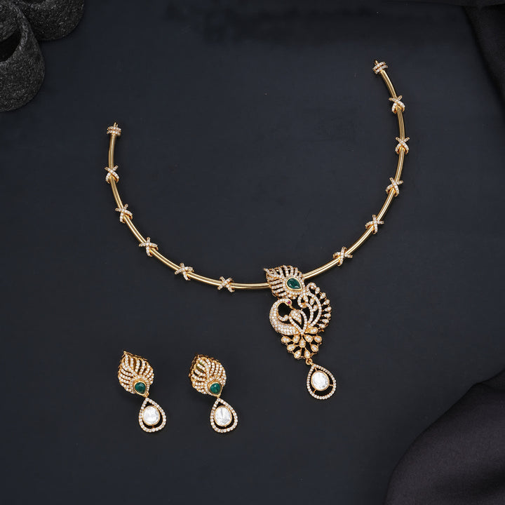 Peacock Victorian Short Necklace Set