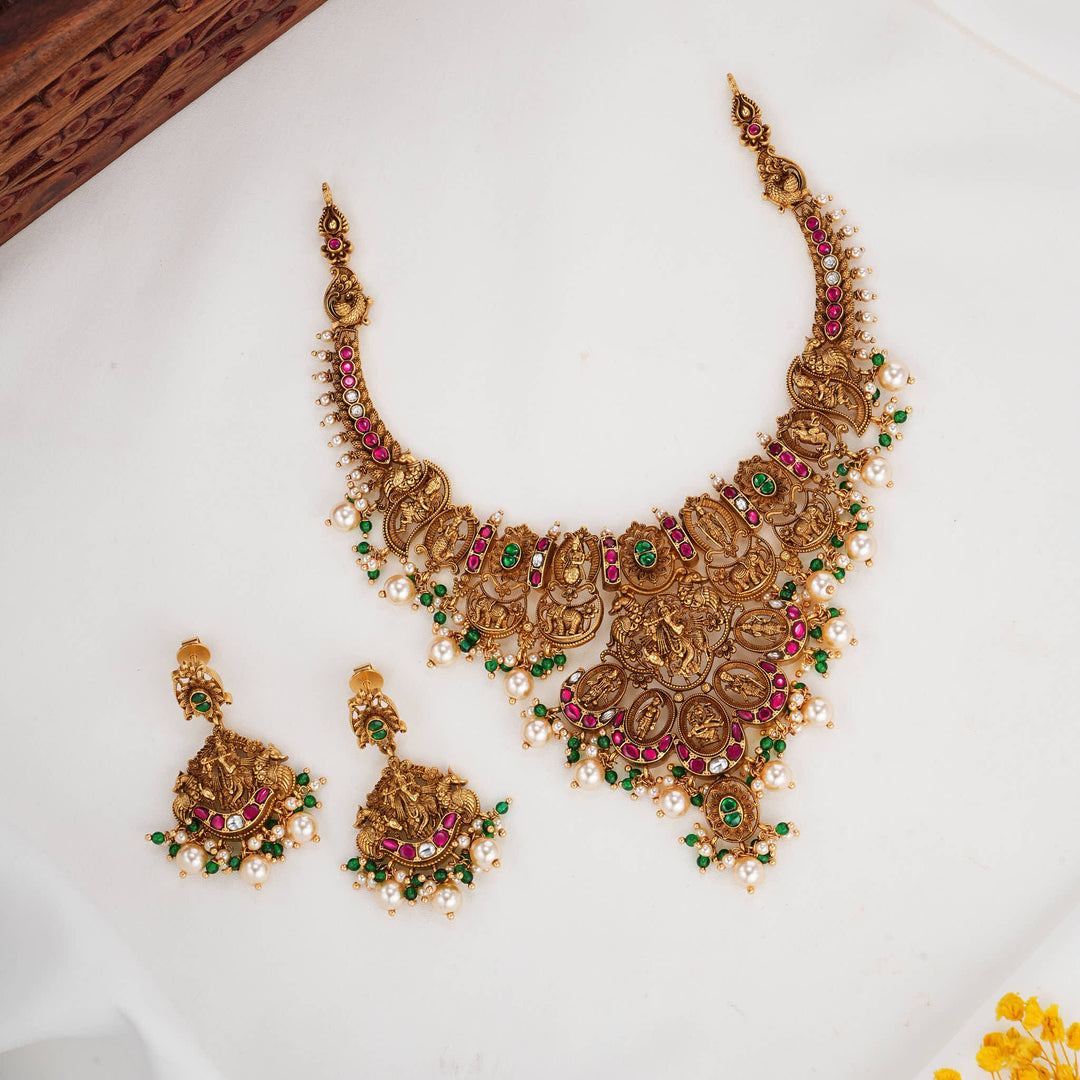 Dhananya 3D Spl Short Necklace Set