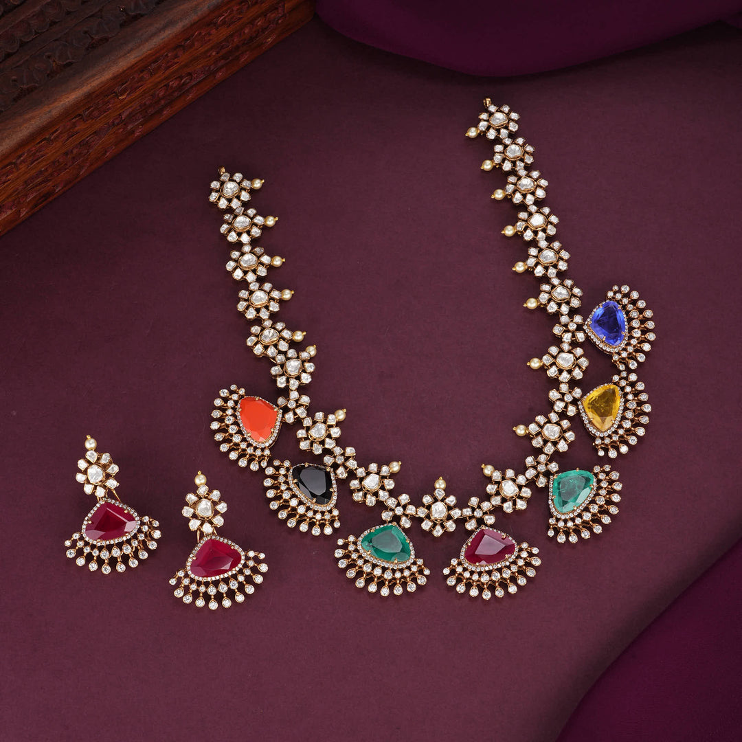 Stunning Moissanite Short Necklace Set