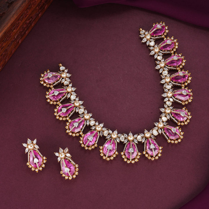 Admirable Moissanite Short Necklace Set