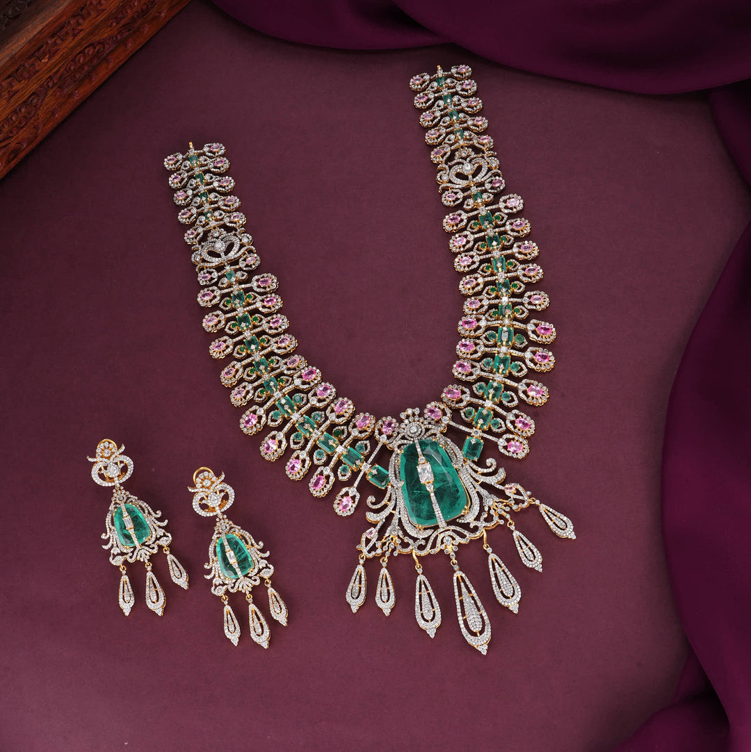 Luxury Moissanite Long Necklace Set