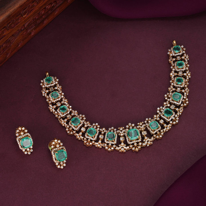 Mesmerizing Moissanite Short Necklace Set