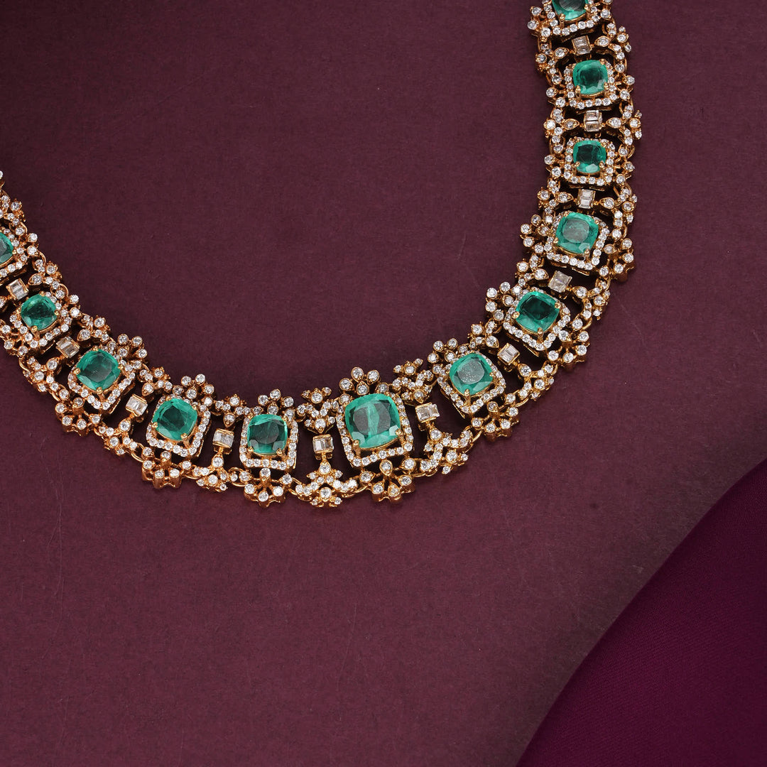 Mesmerizing Moissanite Short Necklace Set