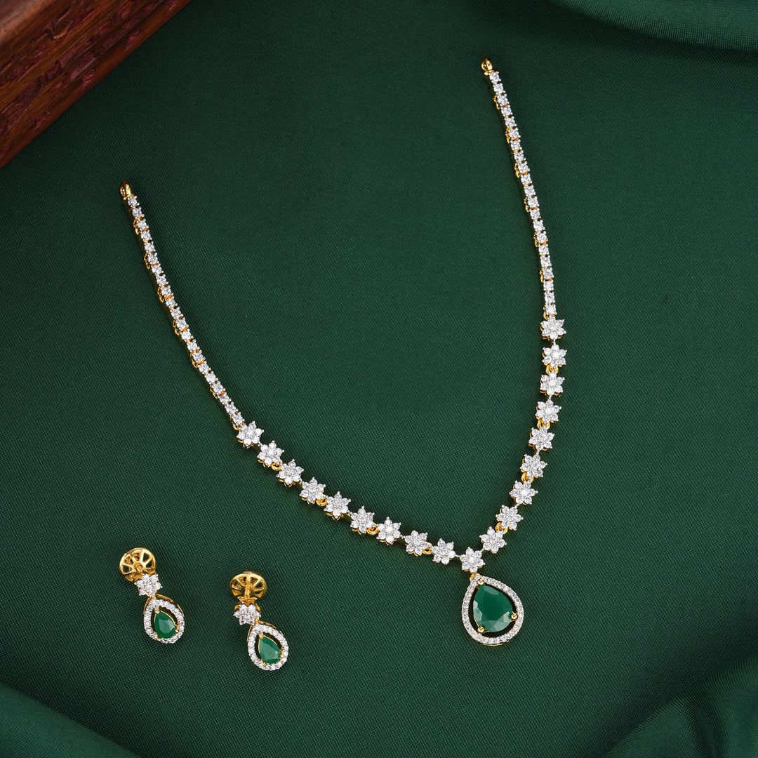 Glitzz Diamond Design Necklace Set