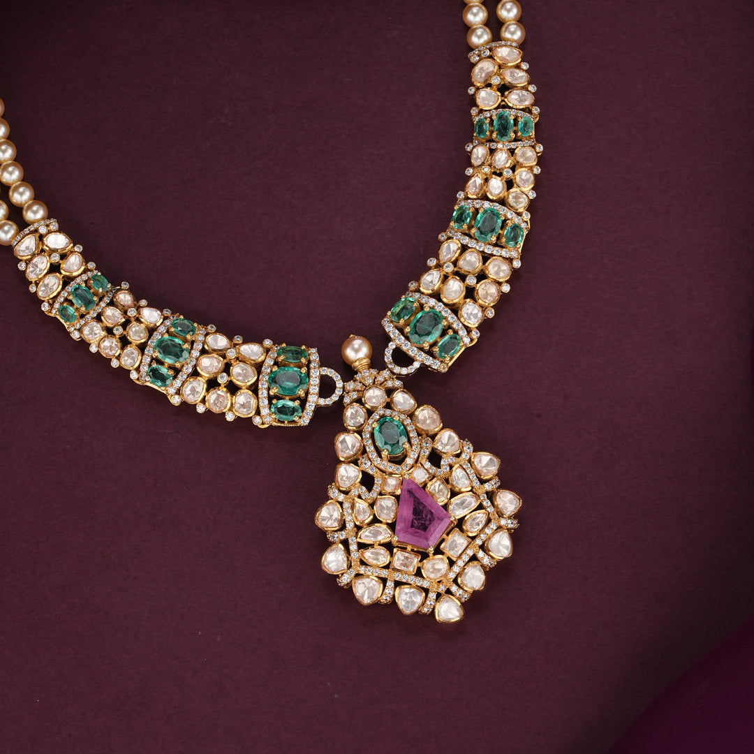 Lavinkaa Moissanite Short Necklace Set