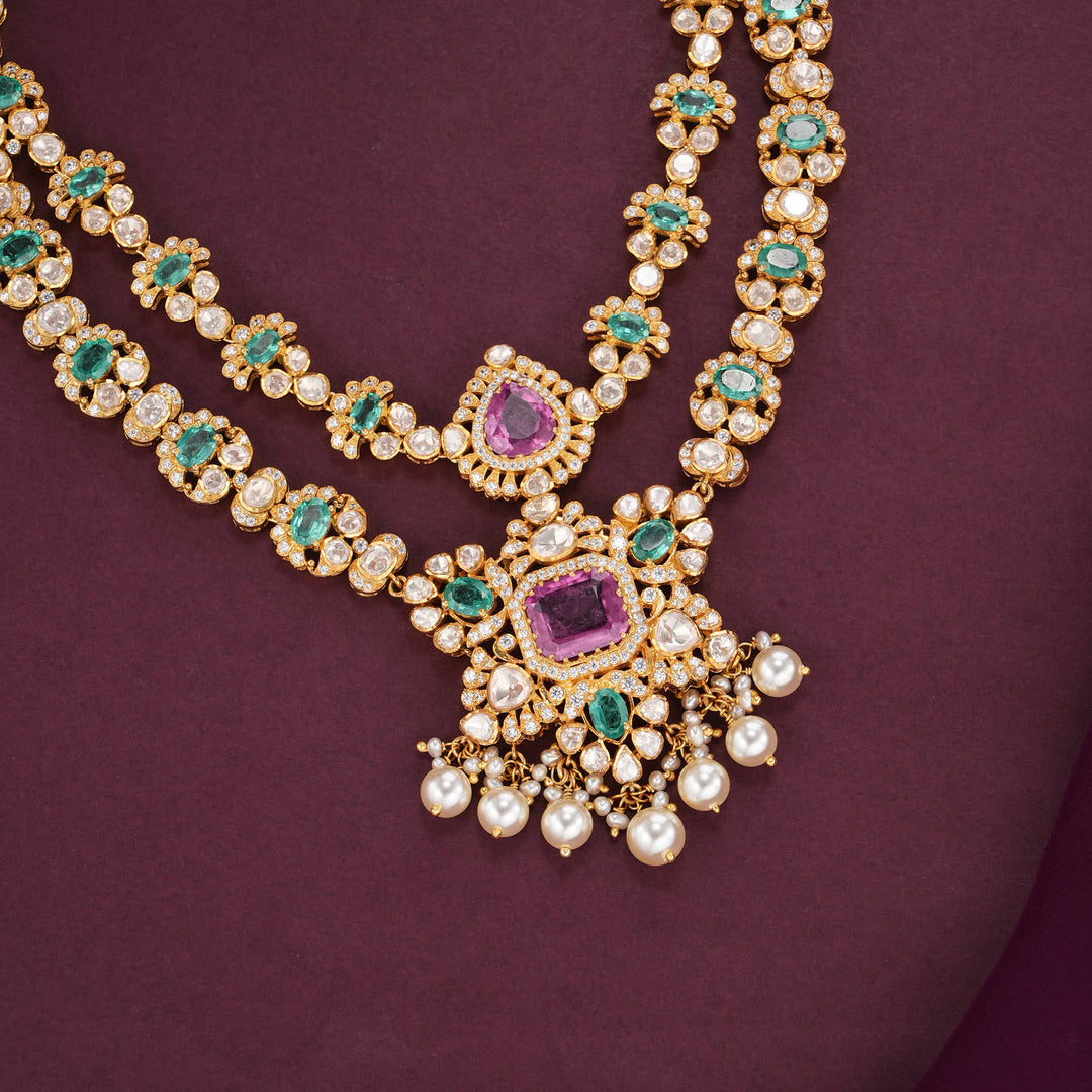 Deethikaa Moissanite Short Necklace Set