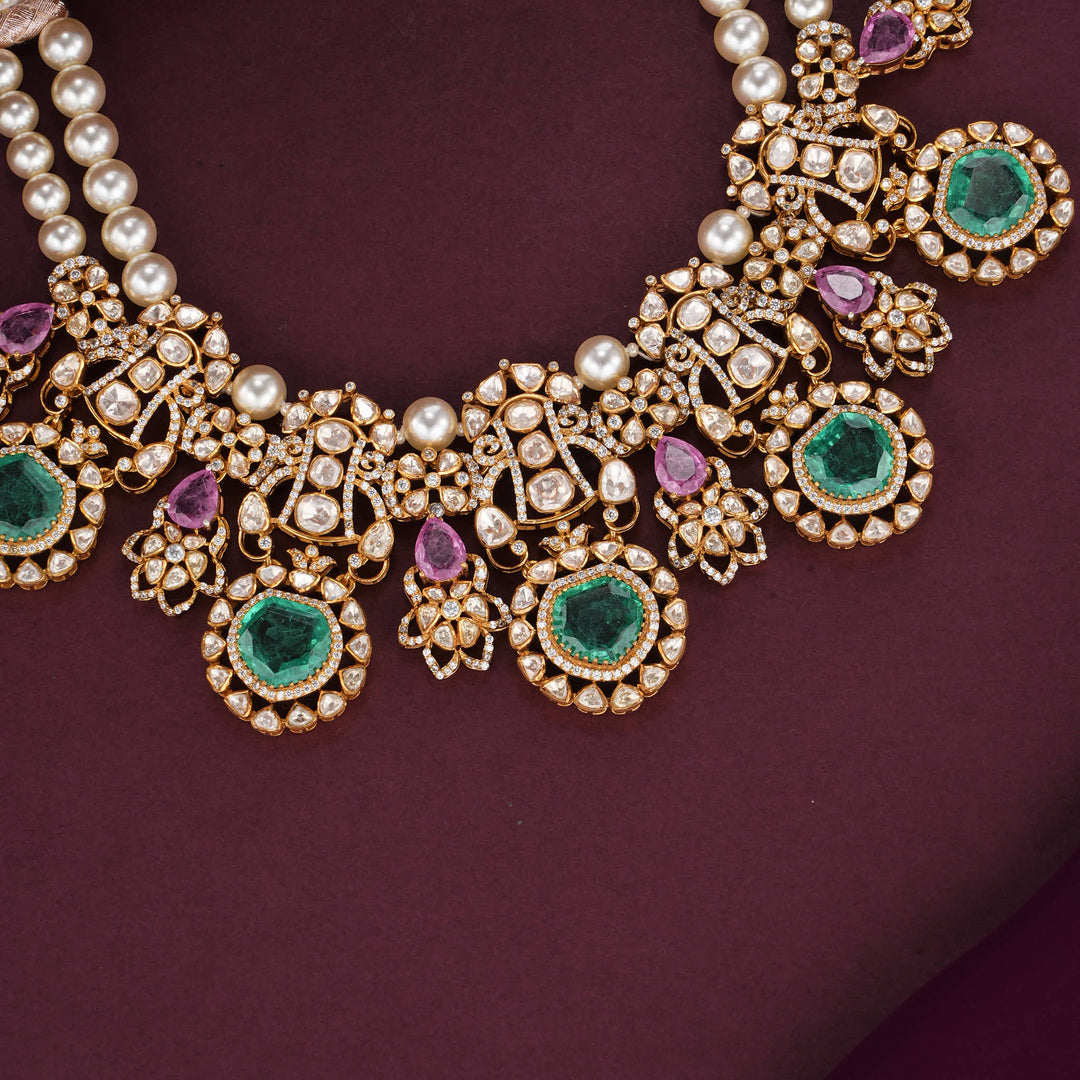 Grand Look Moissanite Short Necklace Set