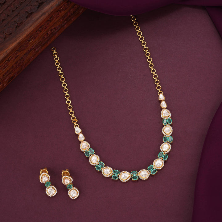Vinthikaa Moissanite Short Necklace Set