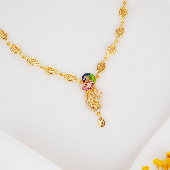 Peacock 3D Spl Short Necklace Set