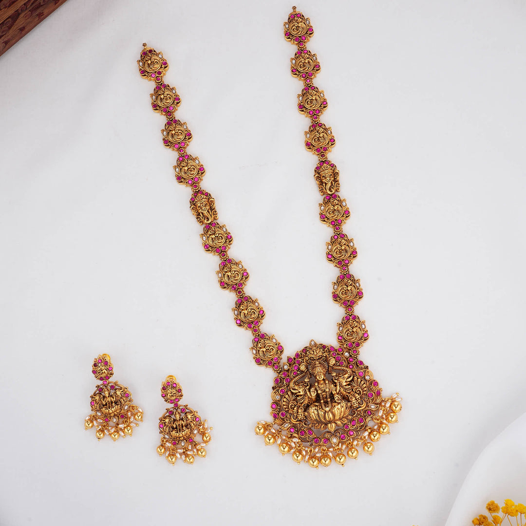 Elegantly Crafted 3D Spl Long Necklace Set