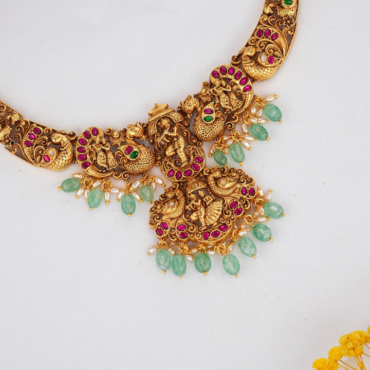 Temple Worthy 3D Spl Short Necklace Set