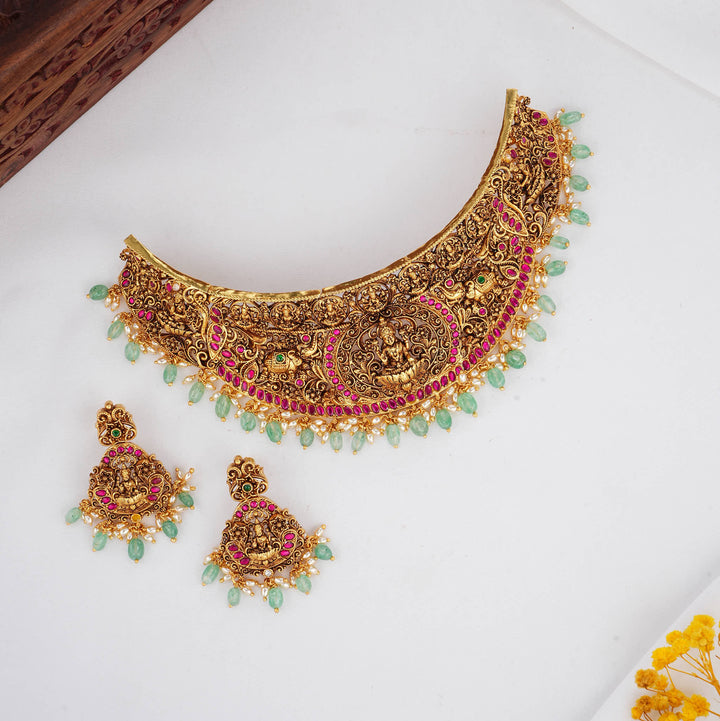 One-Of-A-Kind 3D Spl Choker Necklace Set