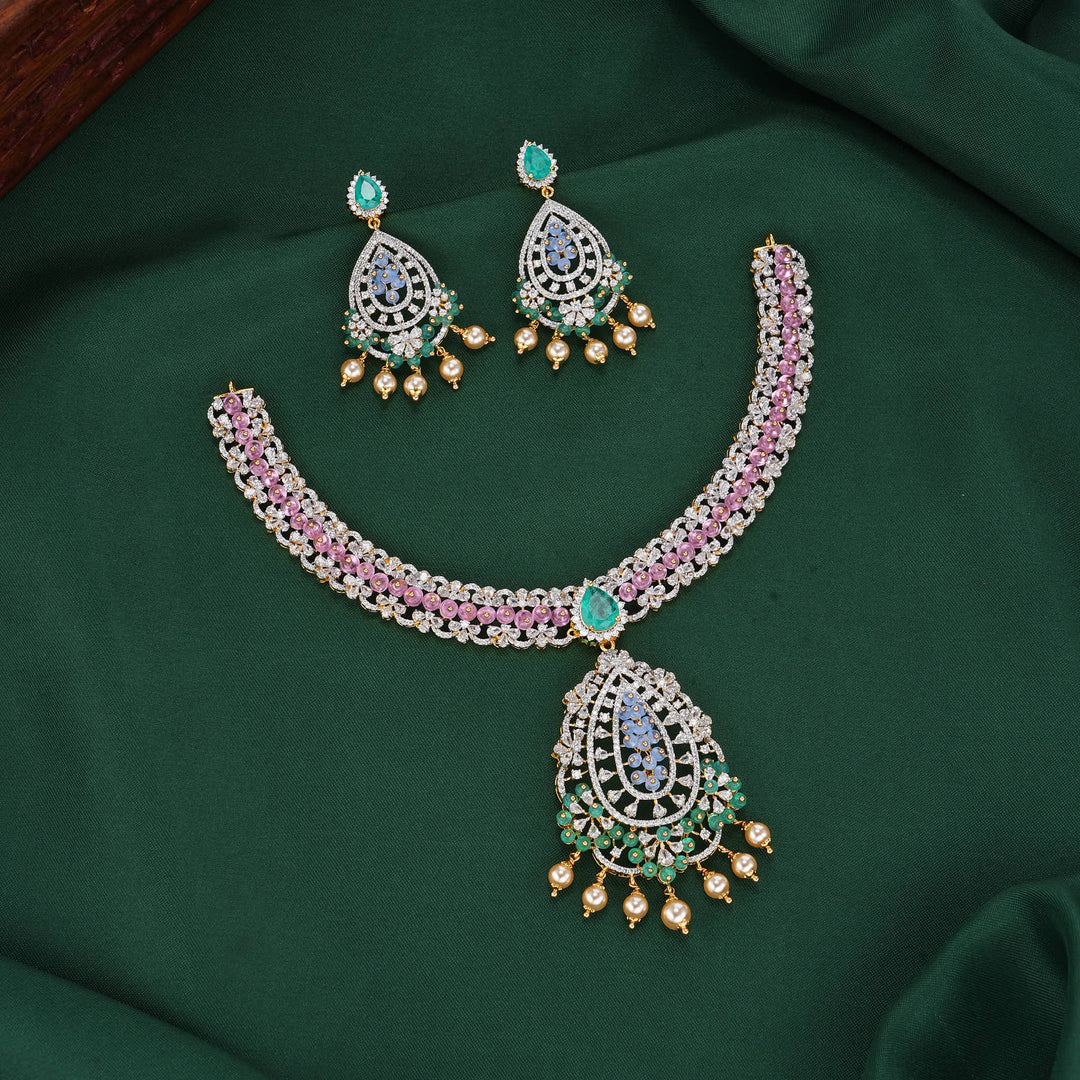 Zara Diamond Design Necklace Set