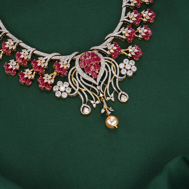 Zivikaa  Diamond Design Necklace Set