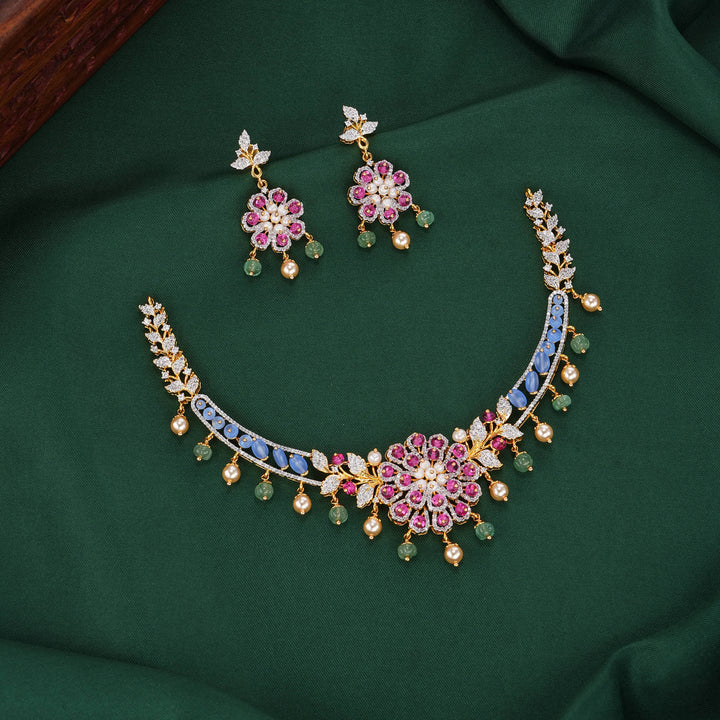 Nivetha Diamond Design Necklace Set
