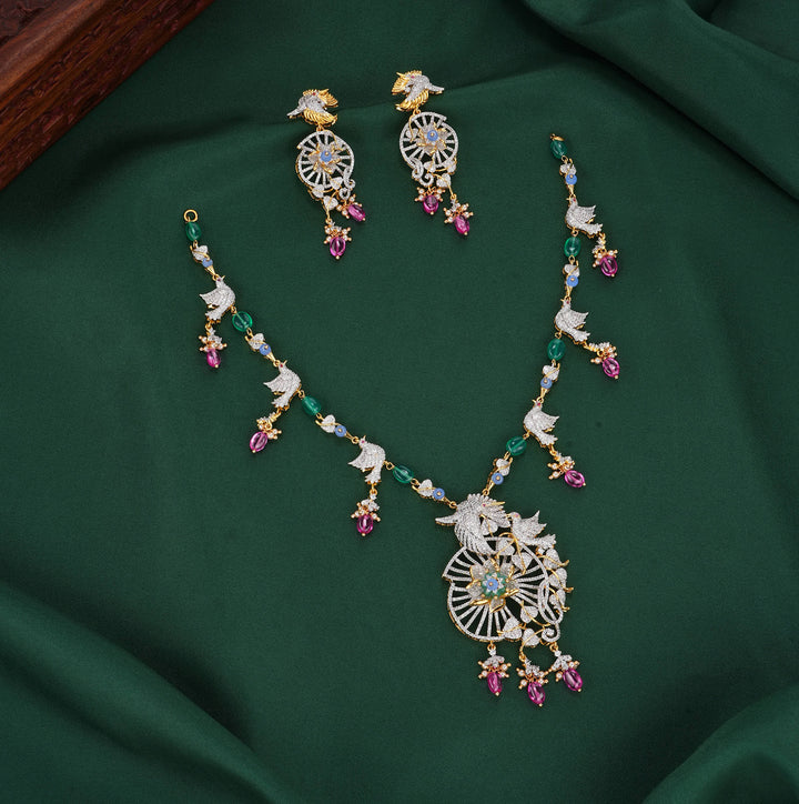 Bindhu  Diamond Design Necklace Set