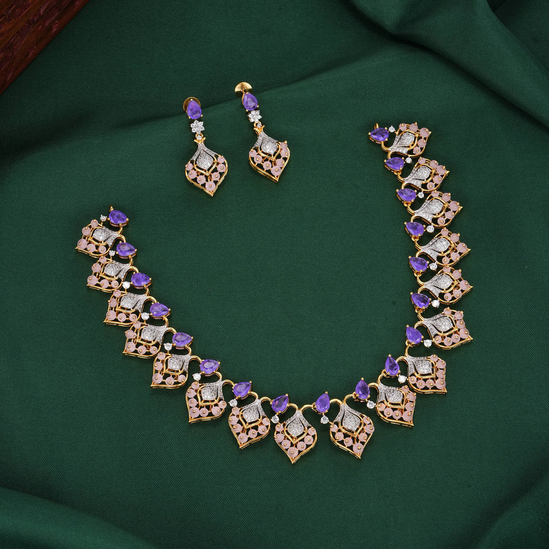 Dhivyaa Diamond Design Necklace Set