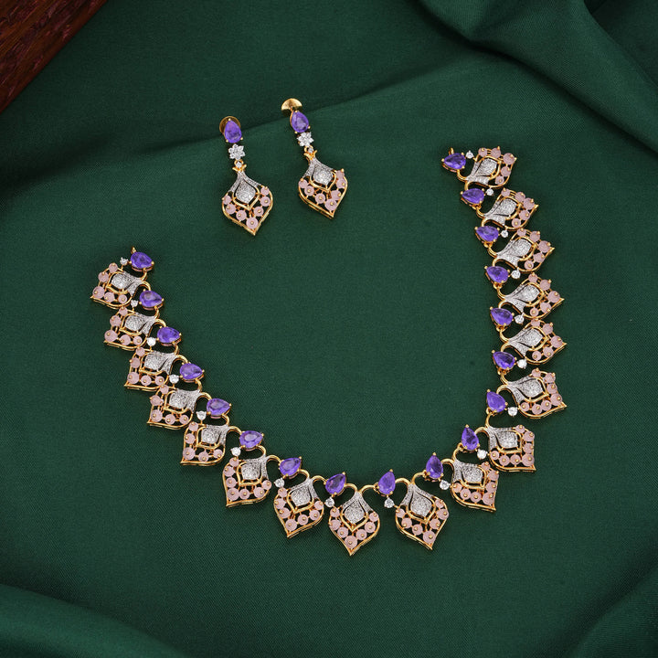 Dhivyaa Diamond Design Necklace Set