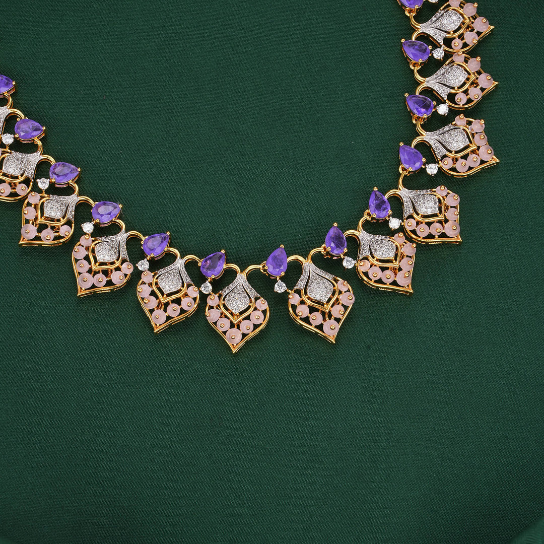 Dhivyaa Diamond Design Necklace Set