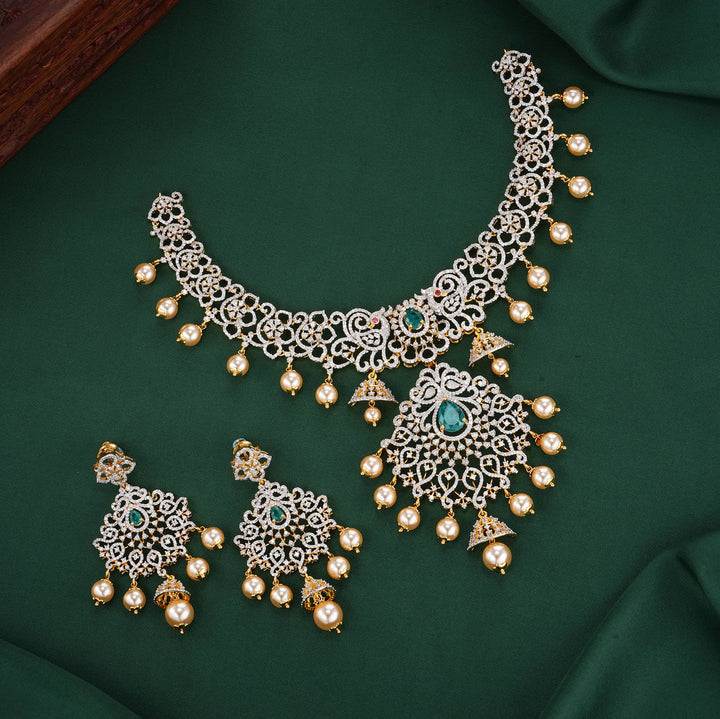 Dazzling  Diamond Design Necklace Set