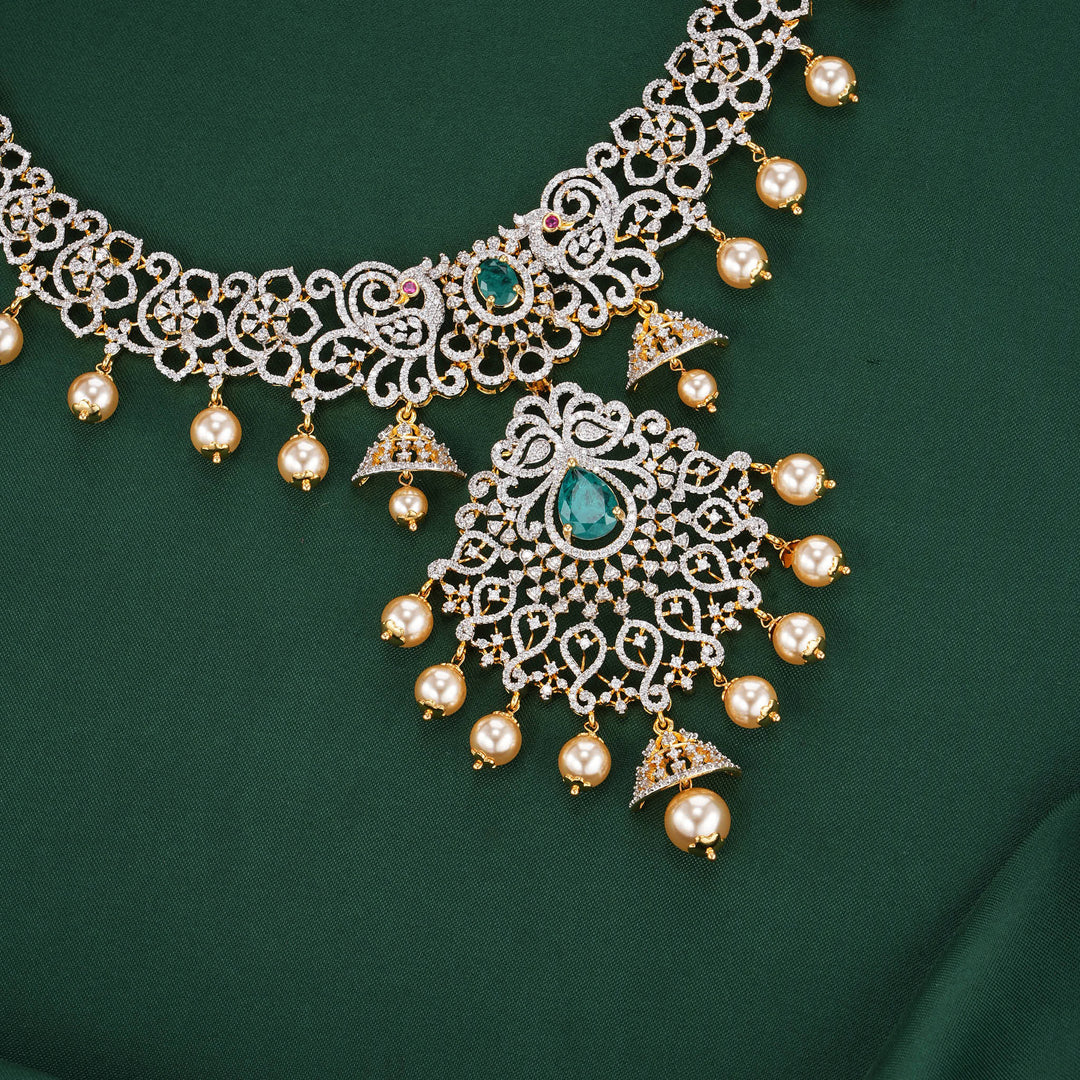 Dazzling  Diamond Design Necklace Set