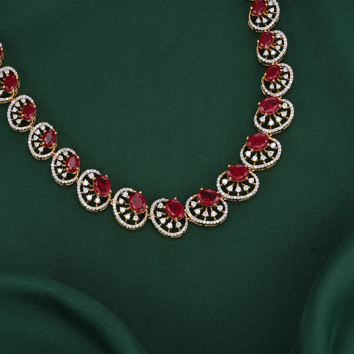 Brilliantly Vibrant Diamond Design Necklace Set