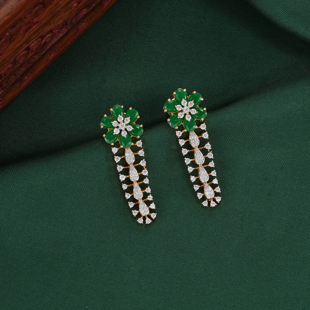 Radiant Verde Diamond Design Necklace Set