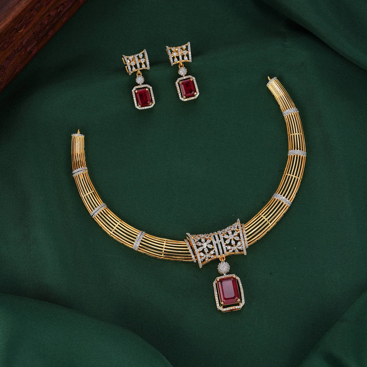 Vershikaa  Diamond Design Necklace Set
