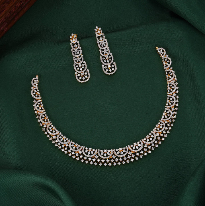 Adorned  Diamond Design Necklace Set