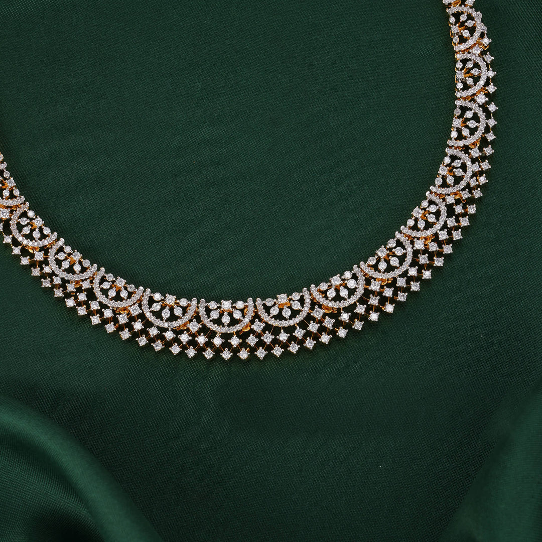 Adorned  Diamond Design Necklace Set