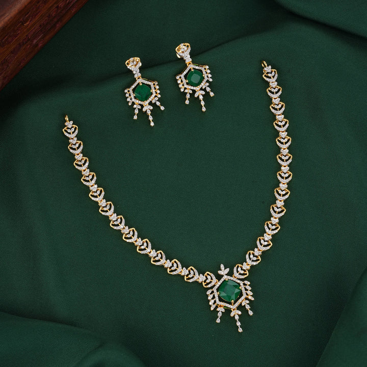 Trishalini Diamond Design Necklace Set