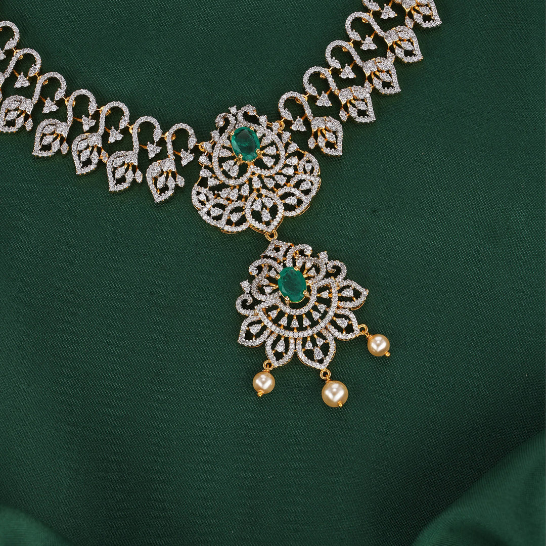Zelavelle Diamond Design Necklace Set