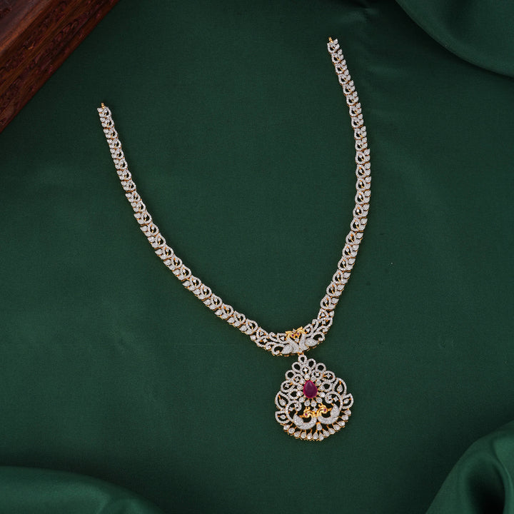 Gracious Diamond Design Long Necklace