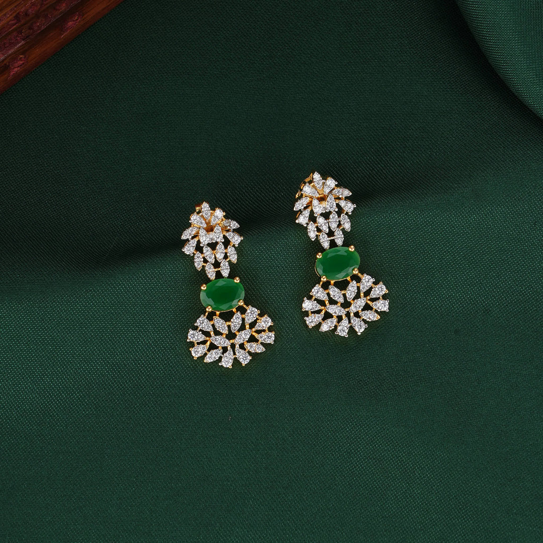 Crystal Cascade Diamond Design Necklace Set