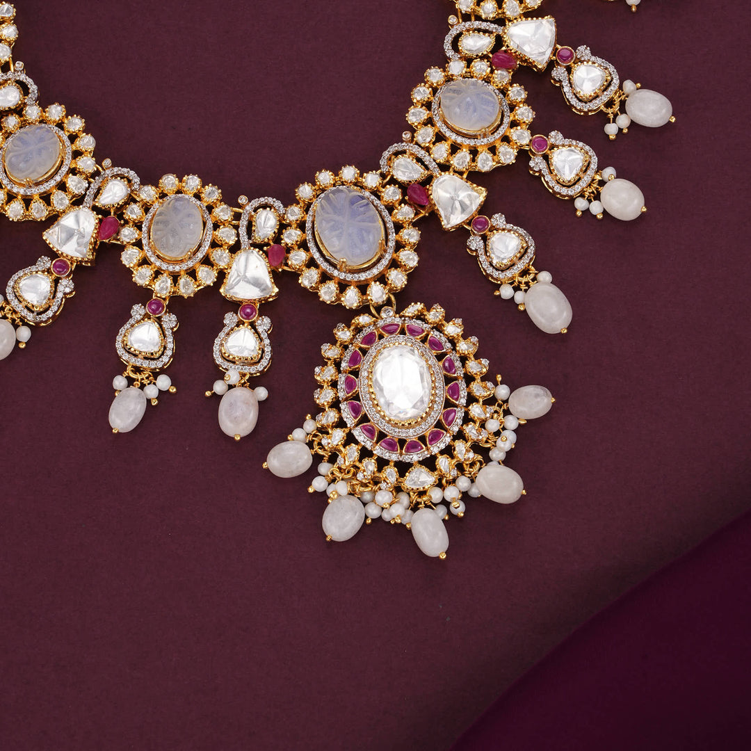 Charm and Attractive Moissanite Short Necklace Set