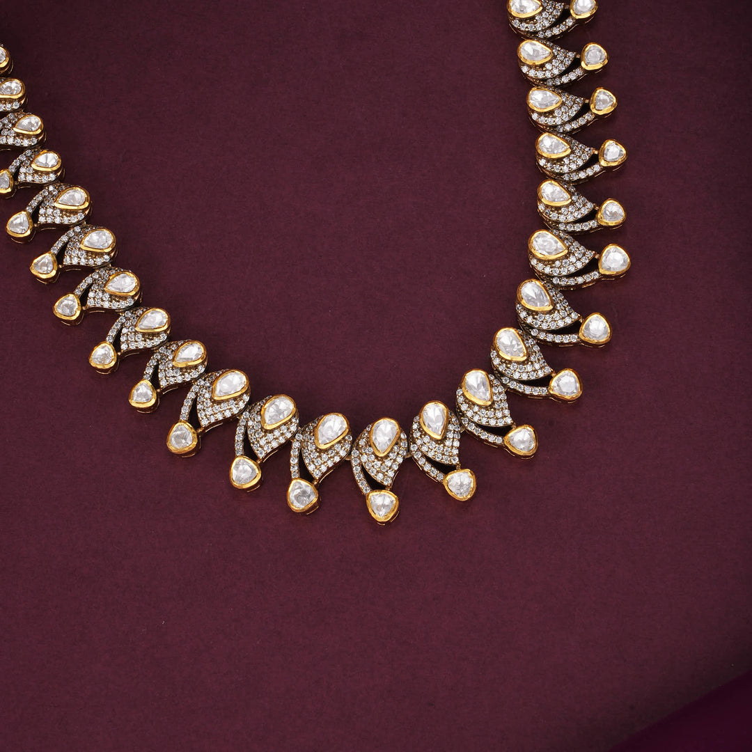 Crafted Elegance Moissanite Short Necklace Set