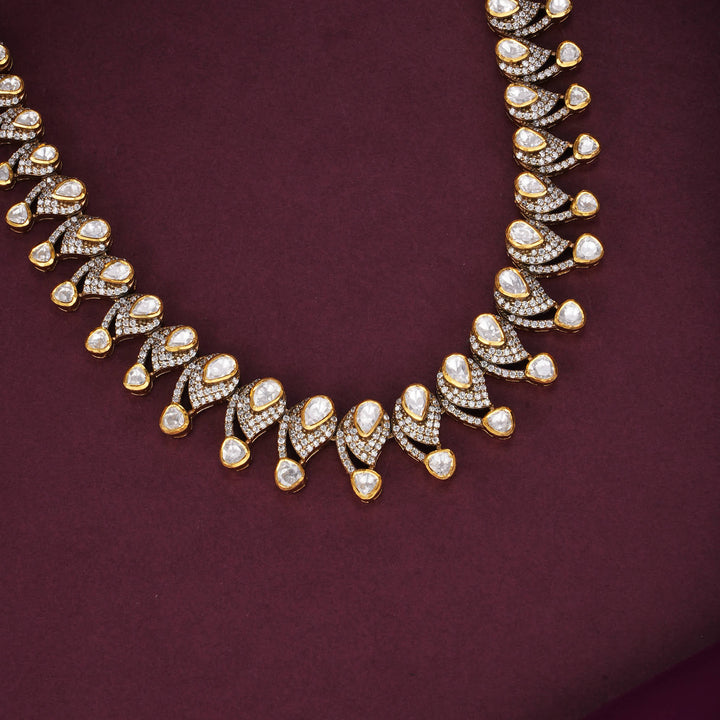 Crafted Elegance Moissanite Short Necklace Set