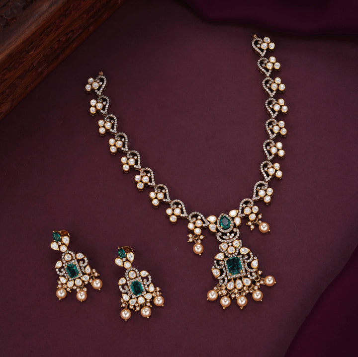 Gracious Moissanite Short Necklace Set