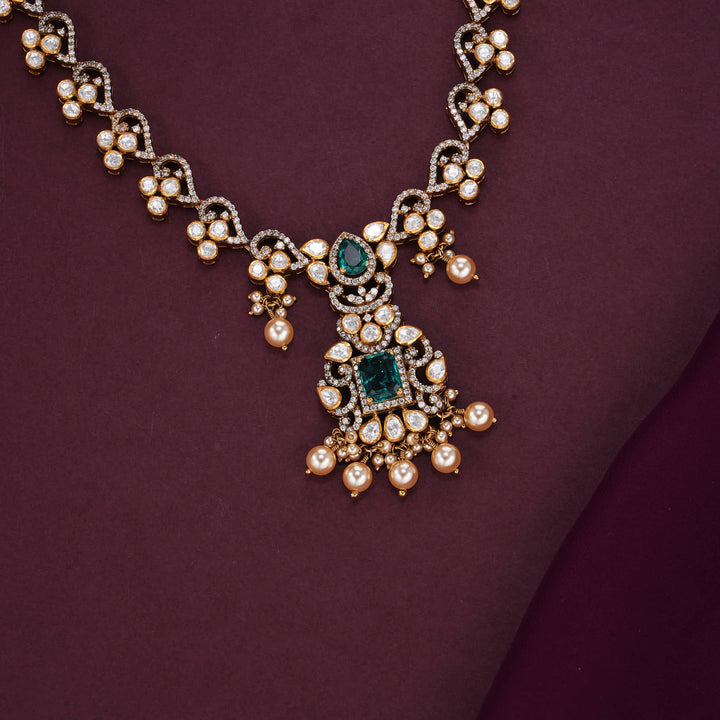 Gracious Moissanite Short Necklace Set