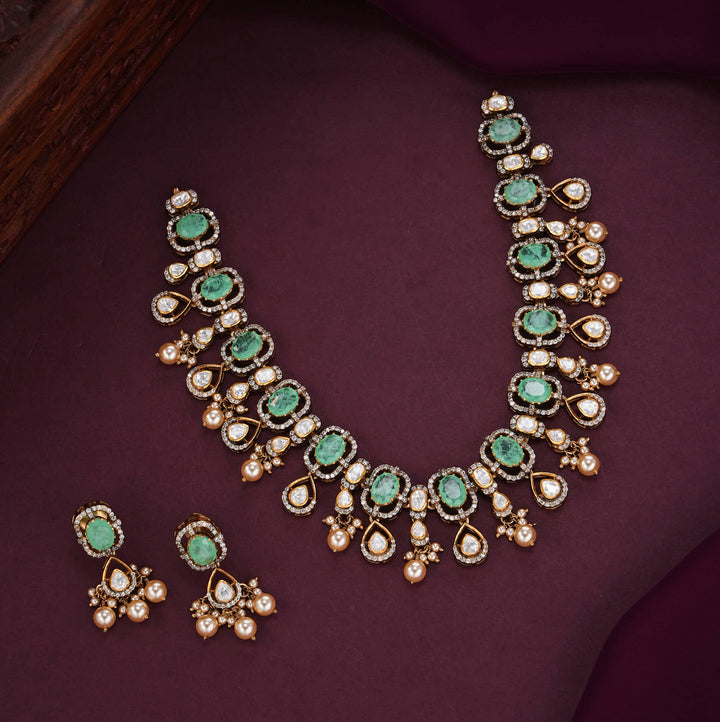 Gorgeous Moissanite Short Necklace Set
