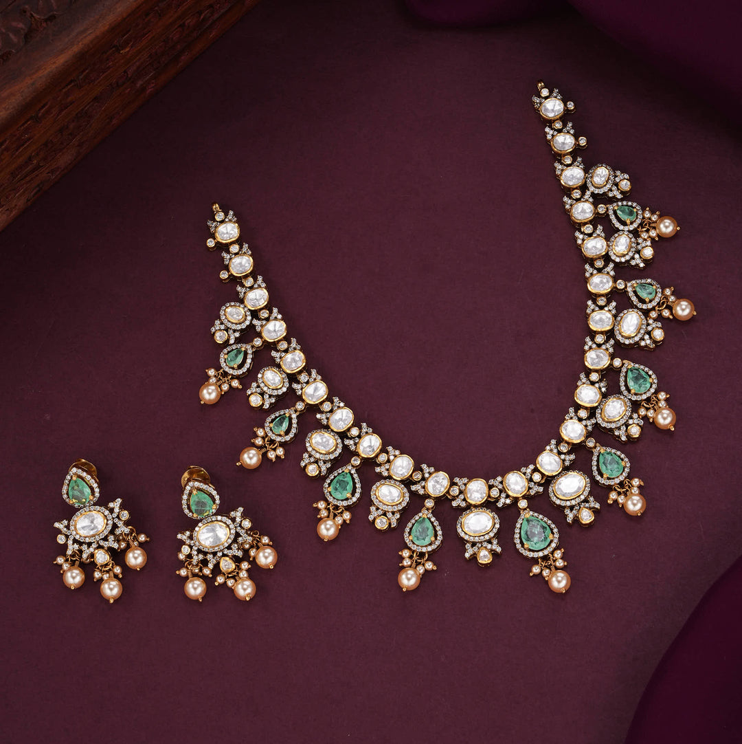 Opulant Craft Moissanite Short Necklace Set