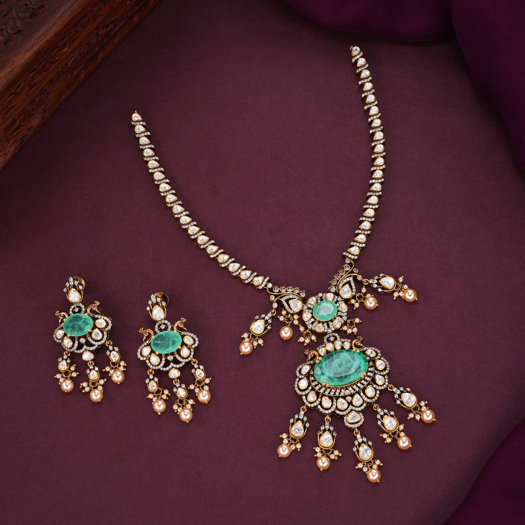 Brilliant Craft Moissanite Short Necklace Set