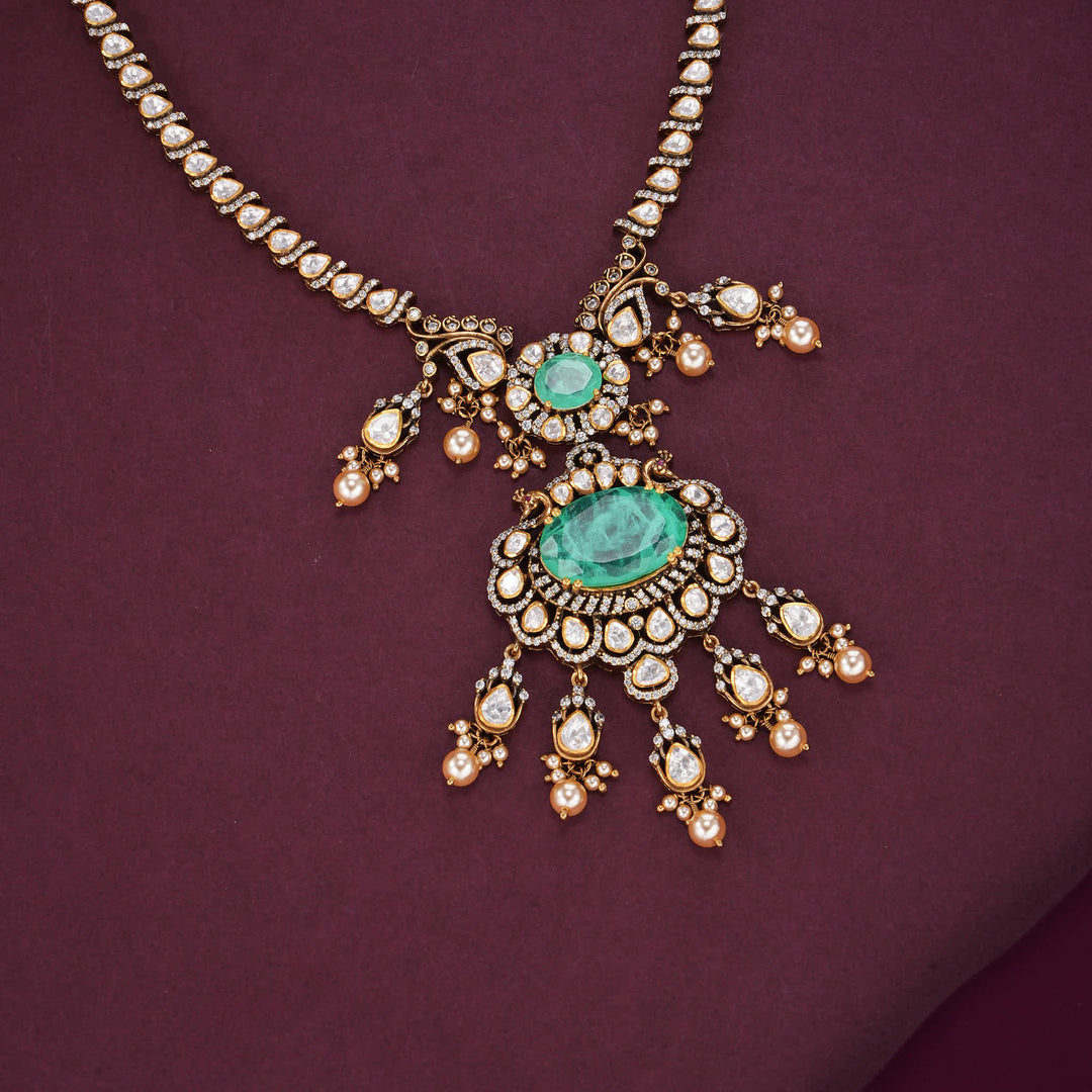Brilliant Craft Moissanite Short Necklace Set