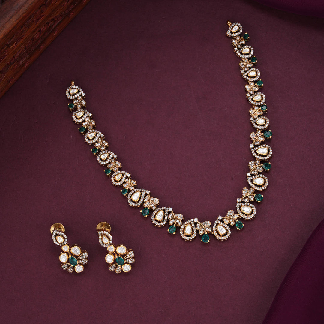 Vivid Moissanite Short Necklace Set