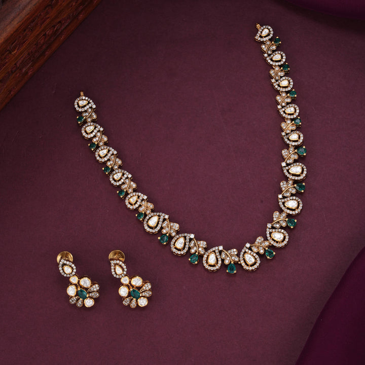 Vivid Moissanite Short Necklace Set