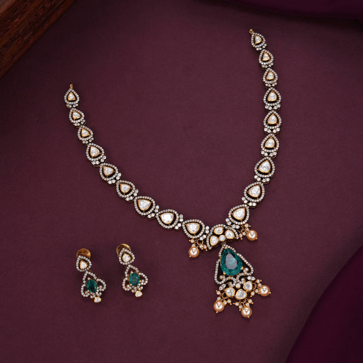 Graceful Moissanite Short Necklace Set
