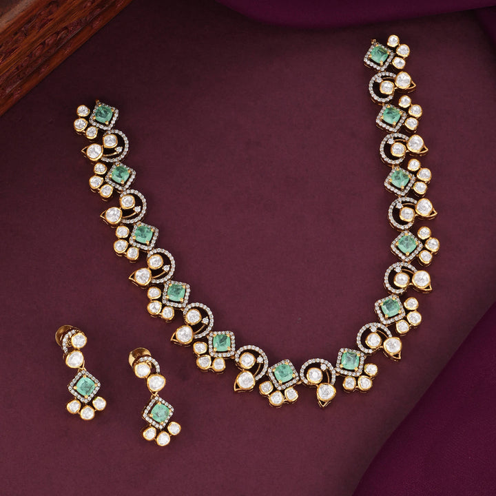 Mesmerical Moissanite Short Necklace Set